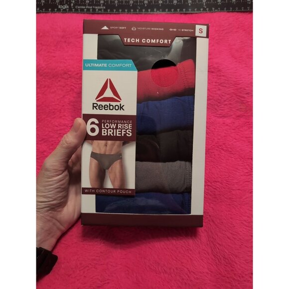 Reebok Tech Comfort Performance Low Rise Briefs Stretch 6 Pack Size Small - Picture 1 of 6